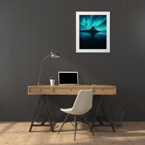 Dreamtime White Modern Wood Framed Art Print by George, David