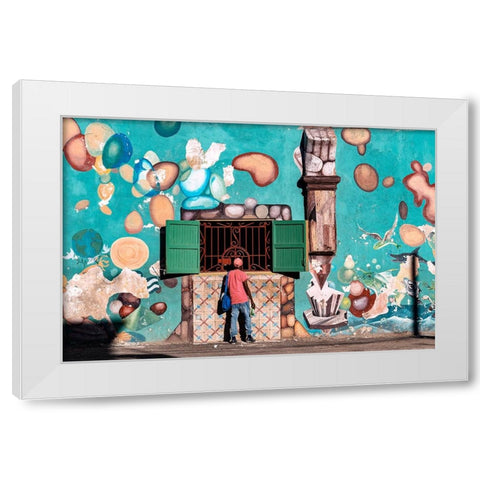 Getting Something To Drink White Modern Wood Framed Art Print by Bauer, Andreas