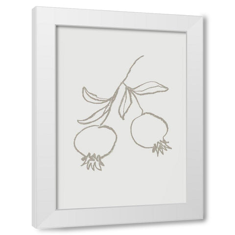Pomegranate Green White Modern Wood Framed Art Print by 1x Studio