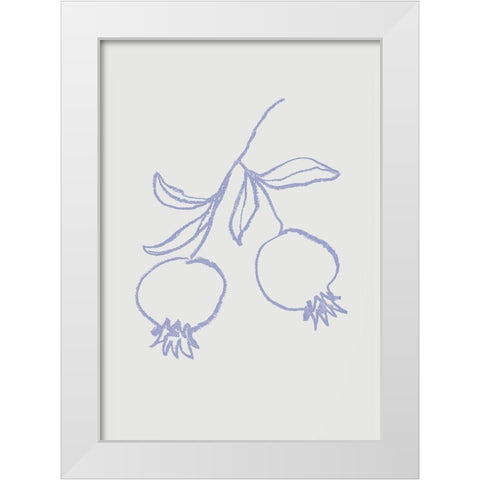 Pomegranate Lilac White Modern Wood Framed Art Print by 1x Studio