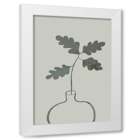 Green Oak Plant White Modern Wood Framed Art Print by 1x Studio