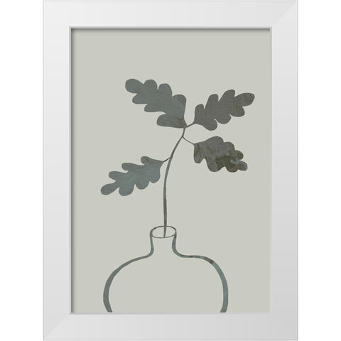 Green Oak Plant White Modern Wood Framed Art Print by 1x Studio