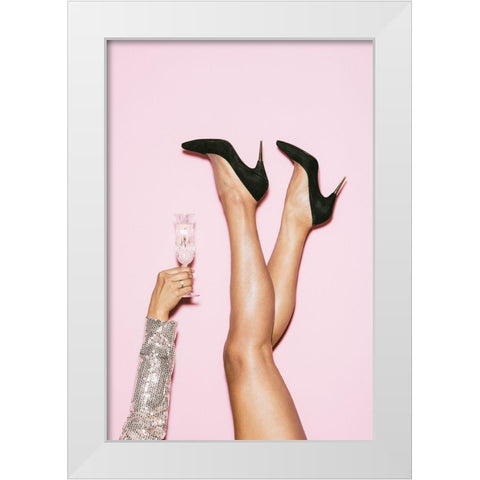 Cheers Disco Heels White Modern Wood Framed Art Print by 1x Studio III