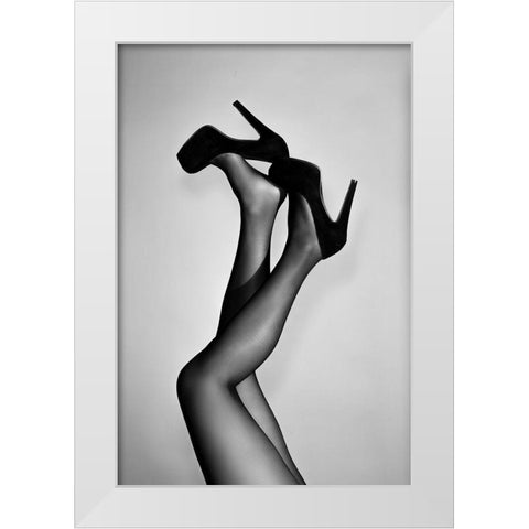 Velvet Pumps White Modern Wood Framed Art Print by 1x Studio III