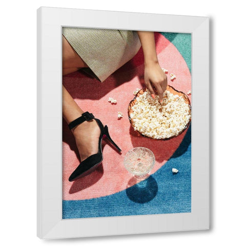 Movie Night #02 White Modern Wood Framed Art Print by 1x Studio III