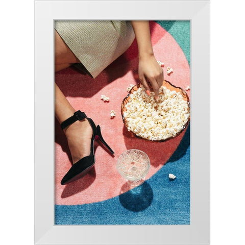 Movie Night #02 White Modern Wood Framed Art Print by 1x Studio III