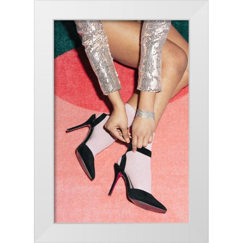 Getting Ready Pink White Modern Wood Framed Art Print by 1x Studio III