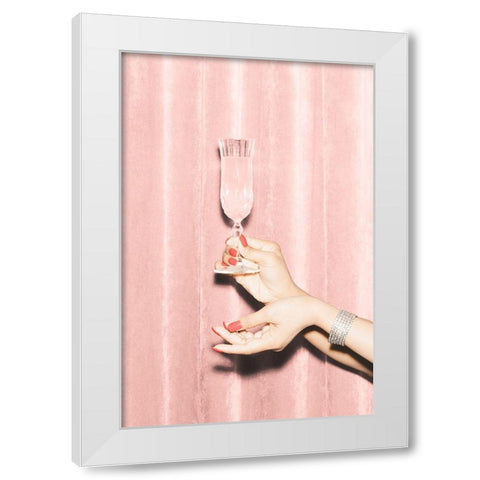Heres To Pink 01 White Modern Wood Framed Art Print by 1x Studio III