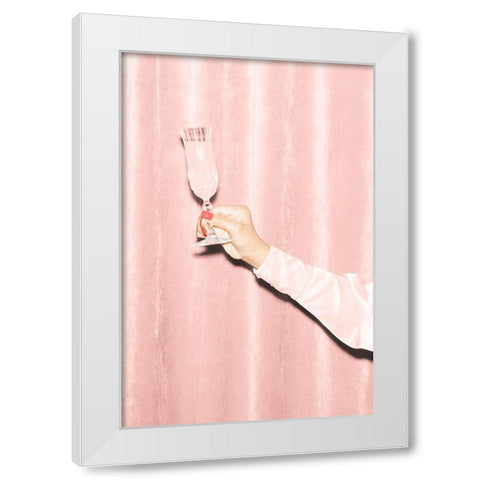 Heres To Pink 02 White Modern Wood Framed Art Print by 1x Studio III
