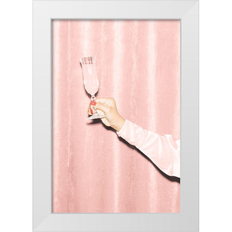 Heres To Pink 02 White Modern Wood Framed Art Print by 1x Studio III