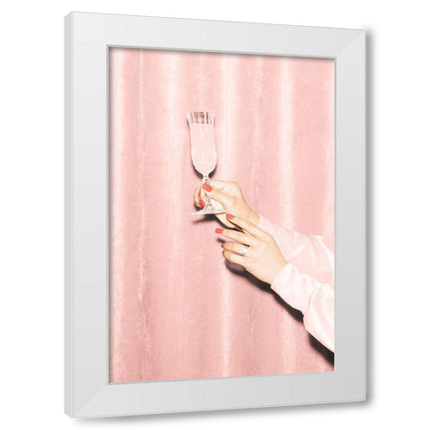 Heres To Pink 03 White Modern Wood Framed Art Print by 1x Studio III