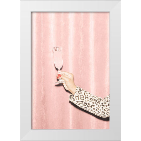 Heres To Pink 04 White Modern Wood Framed Art Print by 1x Studio III