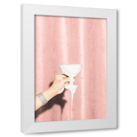 Heres To Pink 05 White Modern Wood Framed Art Print by 1x Studio III