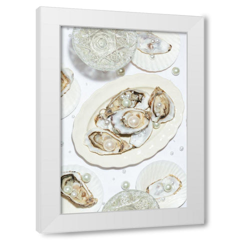 Oysters a Pearls No 03 White Modern Wood Framed Art Print by 1x Studio III