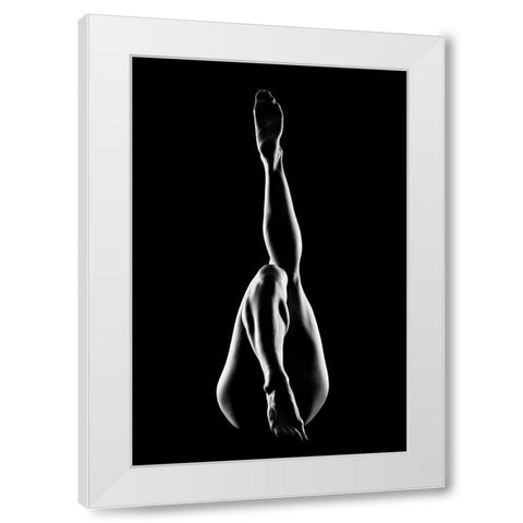 Lines White Modern Wood Framed Art Print by Golob, Gorazd
