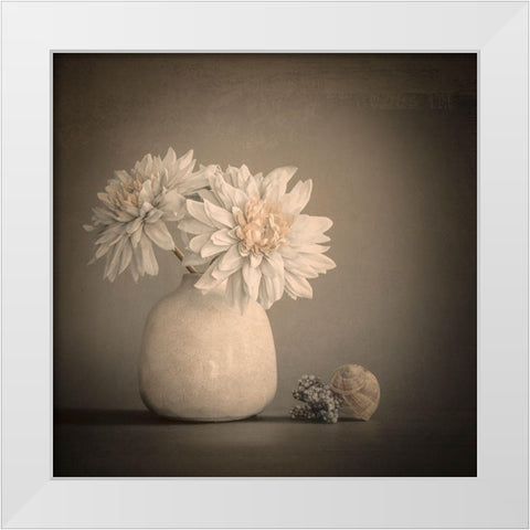 White And Fine White Modern Wood Framed Art Print by Kiral, Cicek