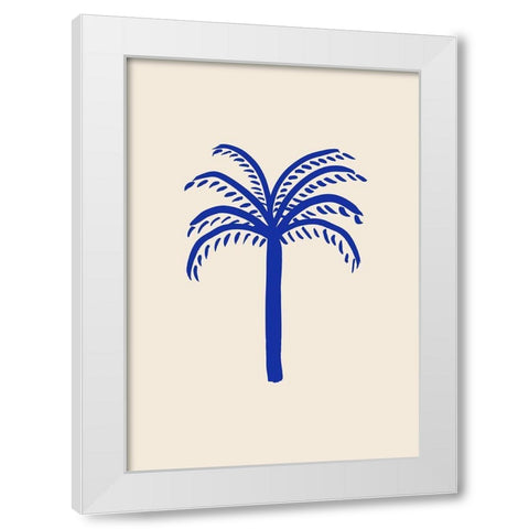 Blue Palm White Modern Wood Framed Art Print by 1x Studio