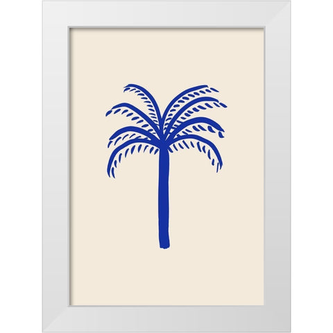 Blue Palm White Modern Wood Framed Art Print by 1x Studio