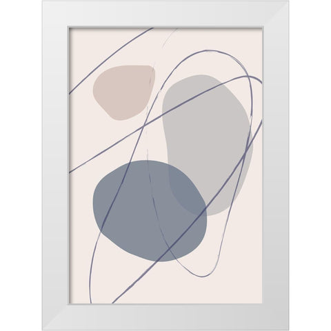 New Shapes Blue No 2 White Modern Wood Framed Art Print by 1x Studio