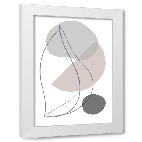 New Shapes Beige 01 White Modern Wood Framed Art Print by 1x Studio