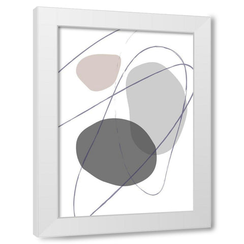 New Shapes Beige No 2 White Modern Wood Framed Art Print by 1x Studio