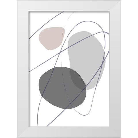 New Shapes Beige No 2 White Modern Wood Framed Art Print by 1x Studio