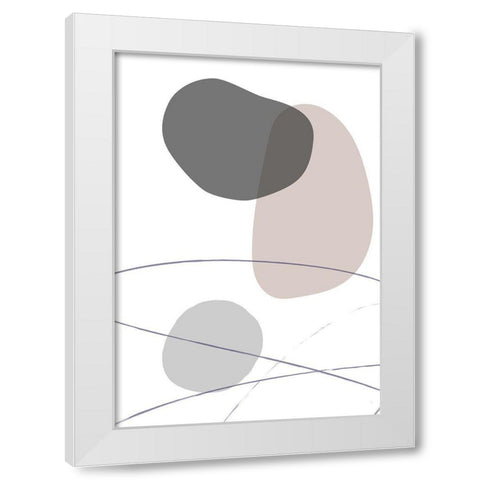 New Shapes Beige 03 White Modern Wood Framed Art Print by 1x Studio