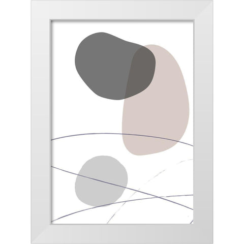 New Shapes Beige 03 White Modern Wood Framed Art Print by 1x Studio