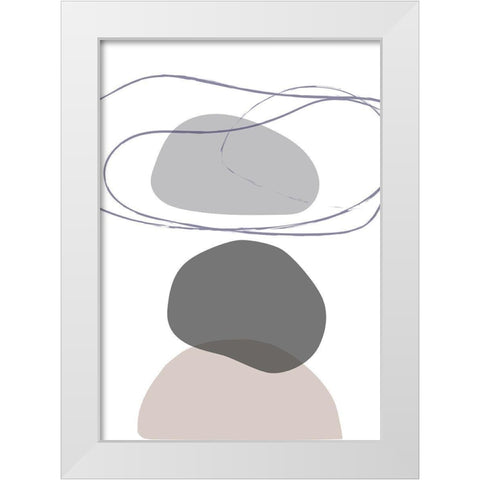 New Shapes Beige 04 White Modern Wood Framed Art Print by 1x Studio