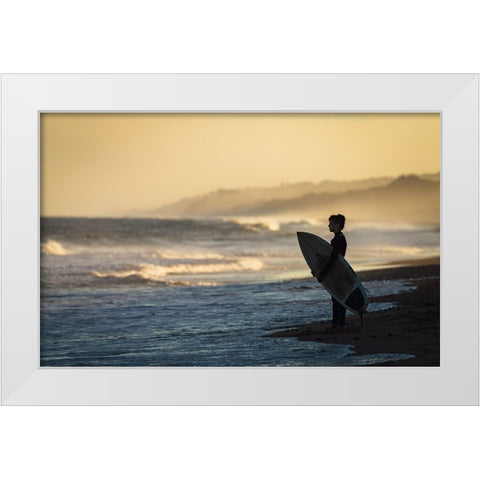 Waiting For The Moment White Modern Wood Framed Art Print by Chen, William