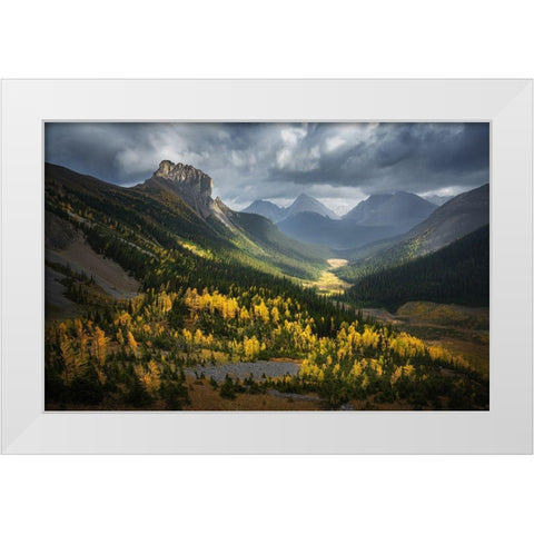 Fall Of Smutwood Valley White Modern Wood Framed Art Print by Li, Yongnan