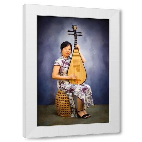 Pipa White Modern Wood Framed Art Print by Yu, Lucy