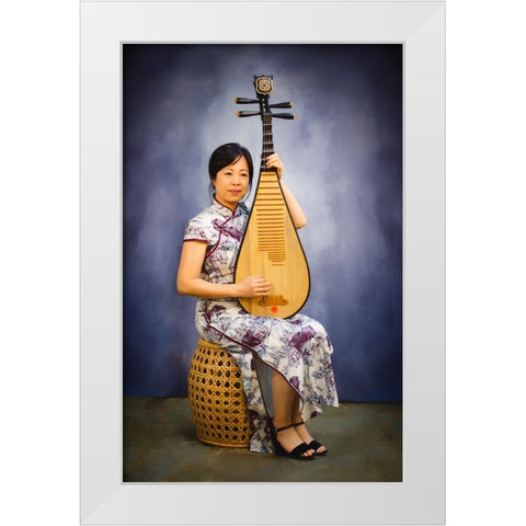 Pipa White Modern Wood Framed Art Print by Yu, Lucy