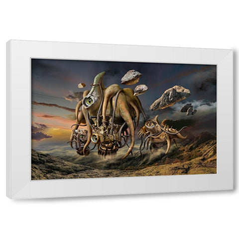 First Walk In The Mountains White Modern Wood Framed Art Print by Penchev, Radoslav