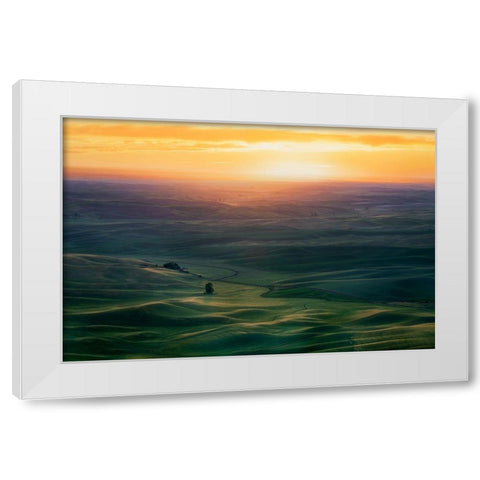 Sunset Over Colfax White Modern Wood Framed Art Print by Xiao, Hanping