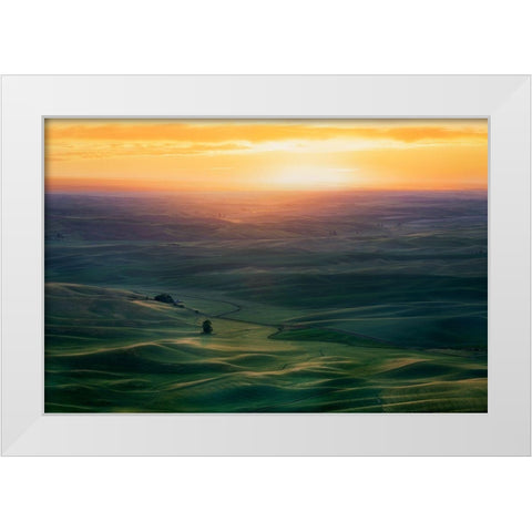 Sunset Over Colfax White Modern Wood Framed Art Print by Xiao, Hanping
