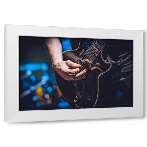 Music II White Modern Wood Framed Art Print by Ajkabajka