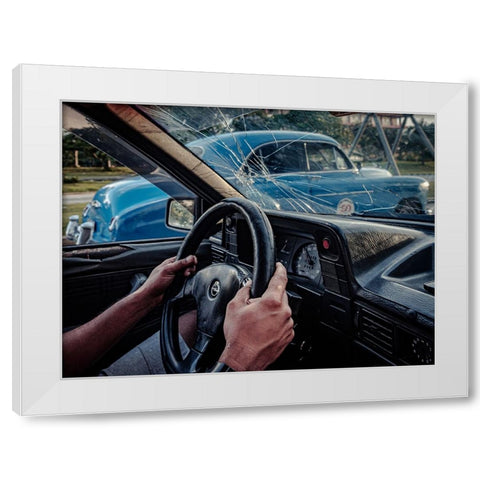 Driving Ii White Modern Wood Framed Art Print by Bauer, Andreas