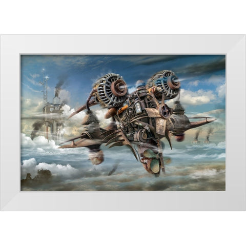 Return To Home Base White Modern Wood Framed Art Print by Penchev, Radoslav