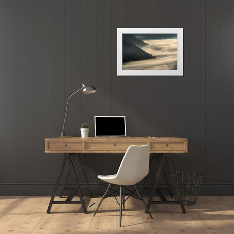 Flow White Modern Wood Framed Art Print by Ritonga, Andy