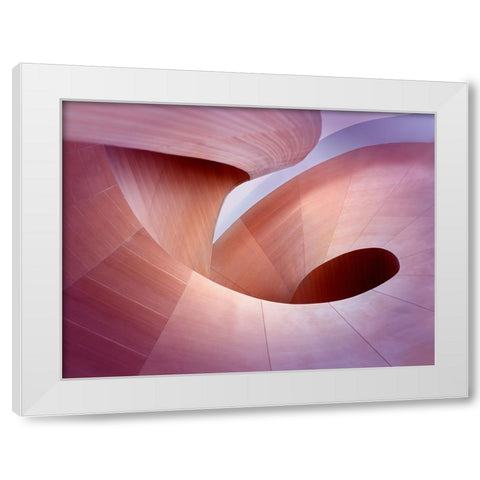 Wooden Curves White Modern Wood Framed Art Print by Kreiten, Mike
