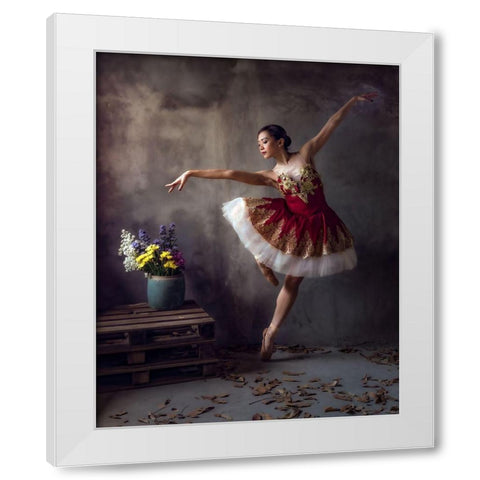 Ballerina White Modern Wood Framed Art Print by Mikael, Fira