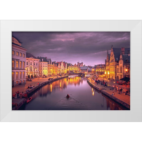 Ghent White Modern Wood Framed Art Print by Huybrighs, Marc