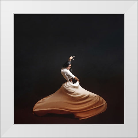 The Girl A Dance White Modern Wood Framed Art Print by Hasheminasab, Moein