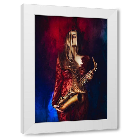 The Music Of Colors White Modern Wood Framed Art Print by Bolgov (Axe), Ruslan