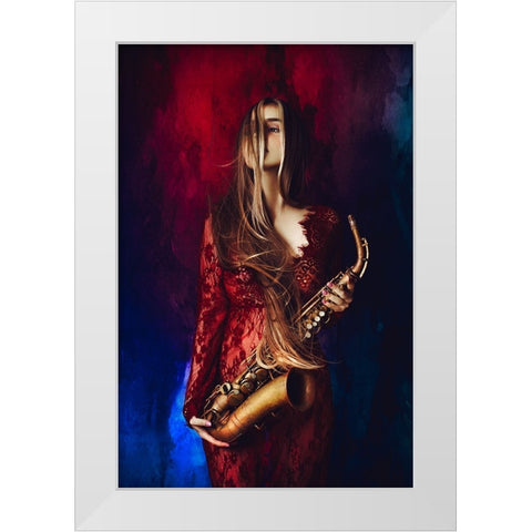 The Music Of Colors White Modern Wood Framed Art Print by Bolgov (Axe), Ruslan
