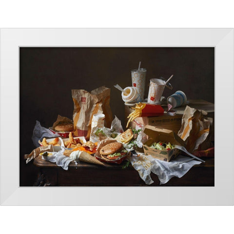 Macturemorte White Modern Wood Framed Art Print by Alena