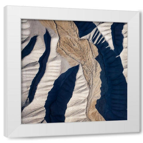 The Quilted Land White Modern Wood Framed Art Print by Dou, Shenshen