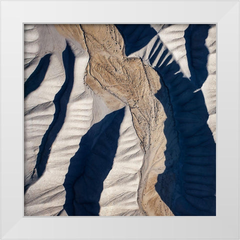 The Quilted Land White Modern Wood Framed Art Print by Dou, Shenshen