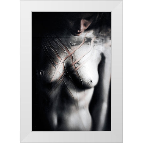 Untitled White Modern Wood Framed Art Print by Bousca, Bogdan
